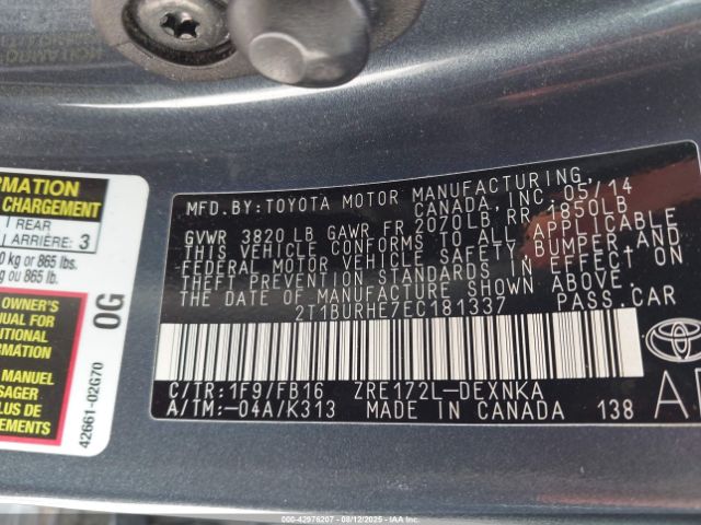 Toyota Corolla Le Plus Image 12